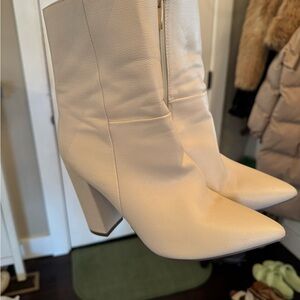 Elegant Cream Ankle Boots
